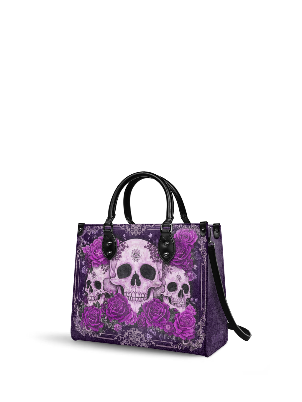 "Bloodrose" Poison Plum - Black Interior - Leather Handbag
