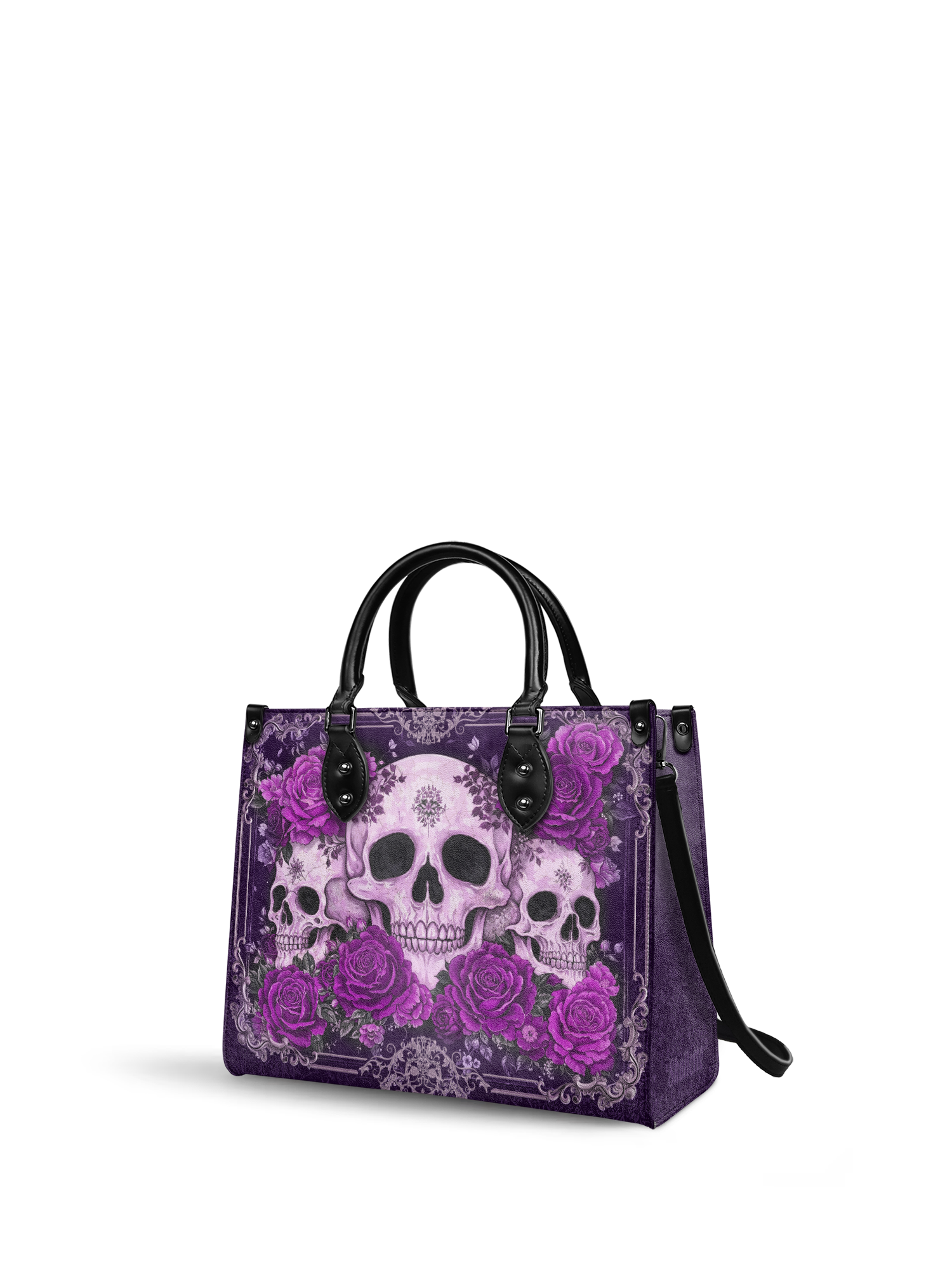 "Bloodrose" Poison Plum - Black Interior - Leather Handbag