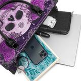 "Bloodrose" Poison Plum - Black Interior - Leather Handbag Matching SANTA Combo