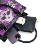 "Bloodrose" Poison Plum - Black Interior - Small Leather Handbag