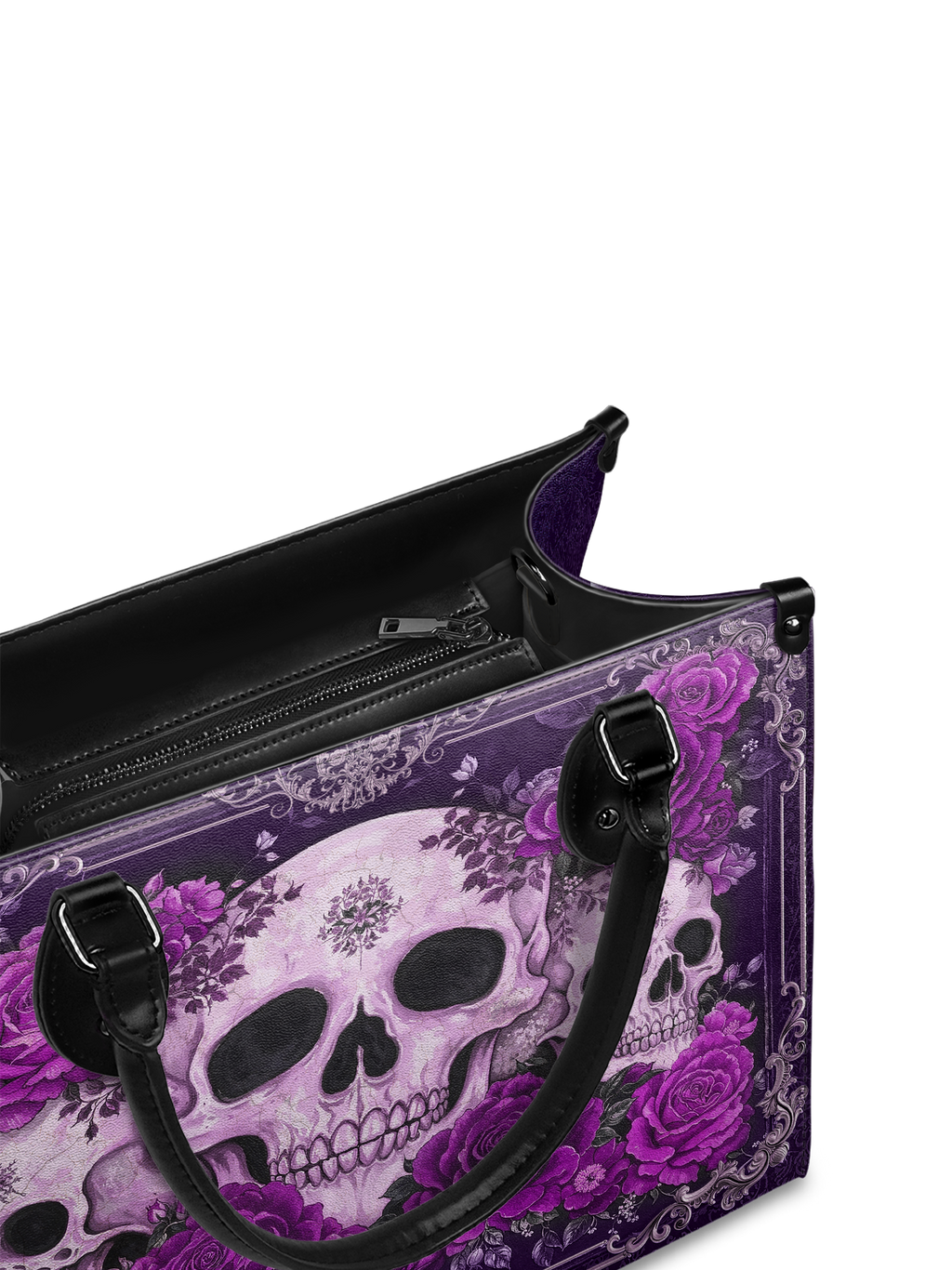 "Bloodrose" Poison Plum - Black Interior - Leather Handbag