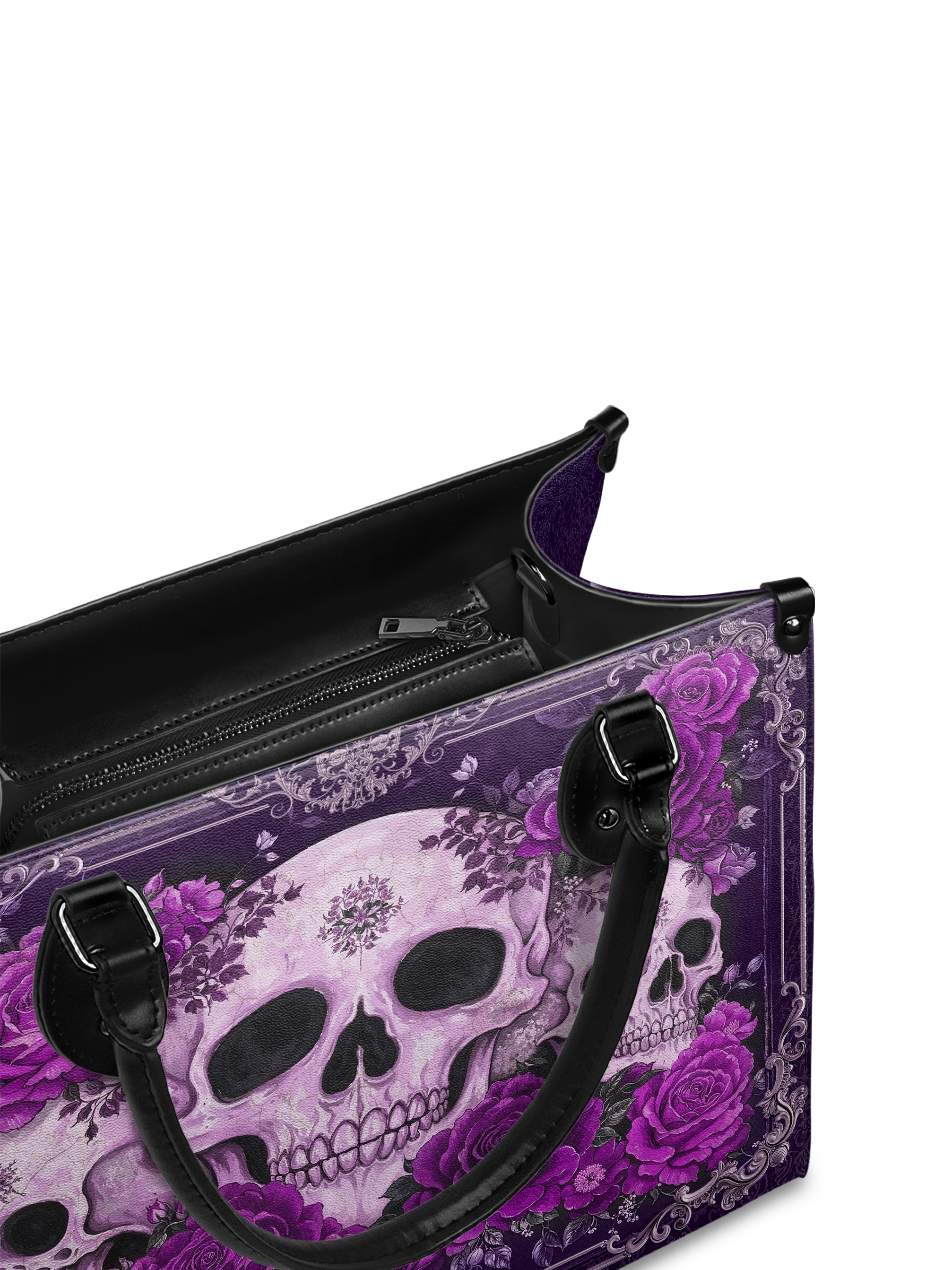 "Bloodrose" Poison Plum - Black Interior - Leather Handbag