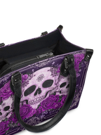 "Bloodrose" Poison Plum - Black Interior - Small Leather Handbag