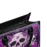 "Bloodrose" Poison Plum - Black Interior - Leather Handbag Matching SANTA Combo