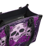 "Bloodrose" Poison Plum - Black Interior - Small Leather Handbag - 100.1 DEAL