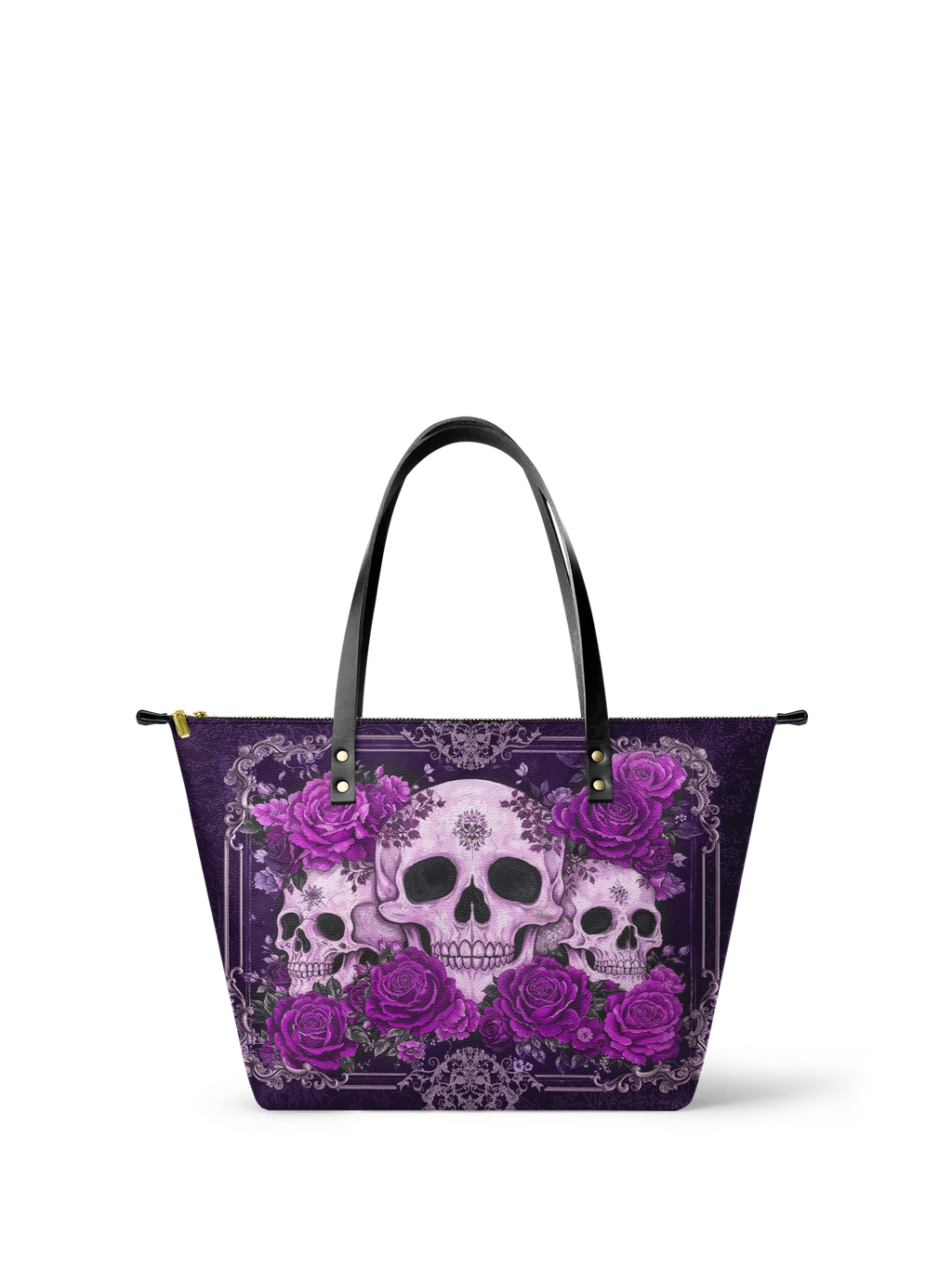"Bloodrose" Poison Plum Leather Tote Bag