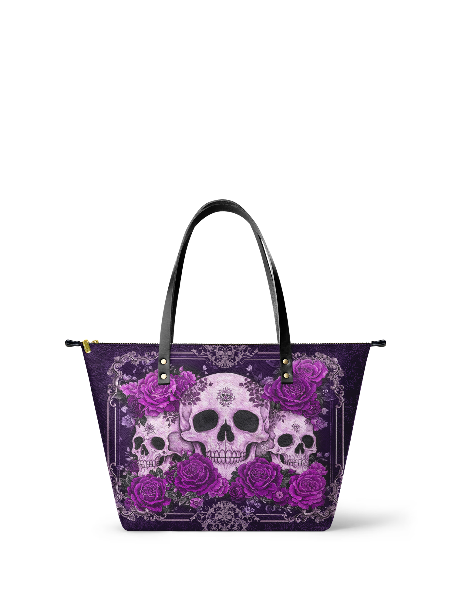 "Bloodrose" Poison Plum Leather Tote Bag