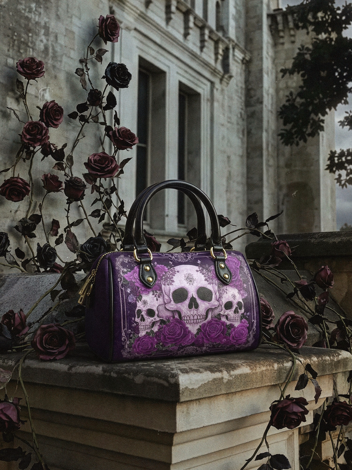 "Bloodrose" Poison Plum Mini Satchel