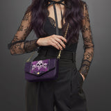 "Bloodrose" Poison Plum Envelope Chain Crossbody Bag