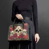 "Bloodrose" - Black Interior - Leather Handbag Matching SANTA Combo