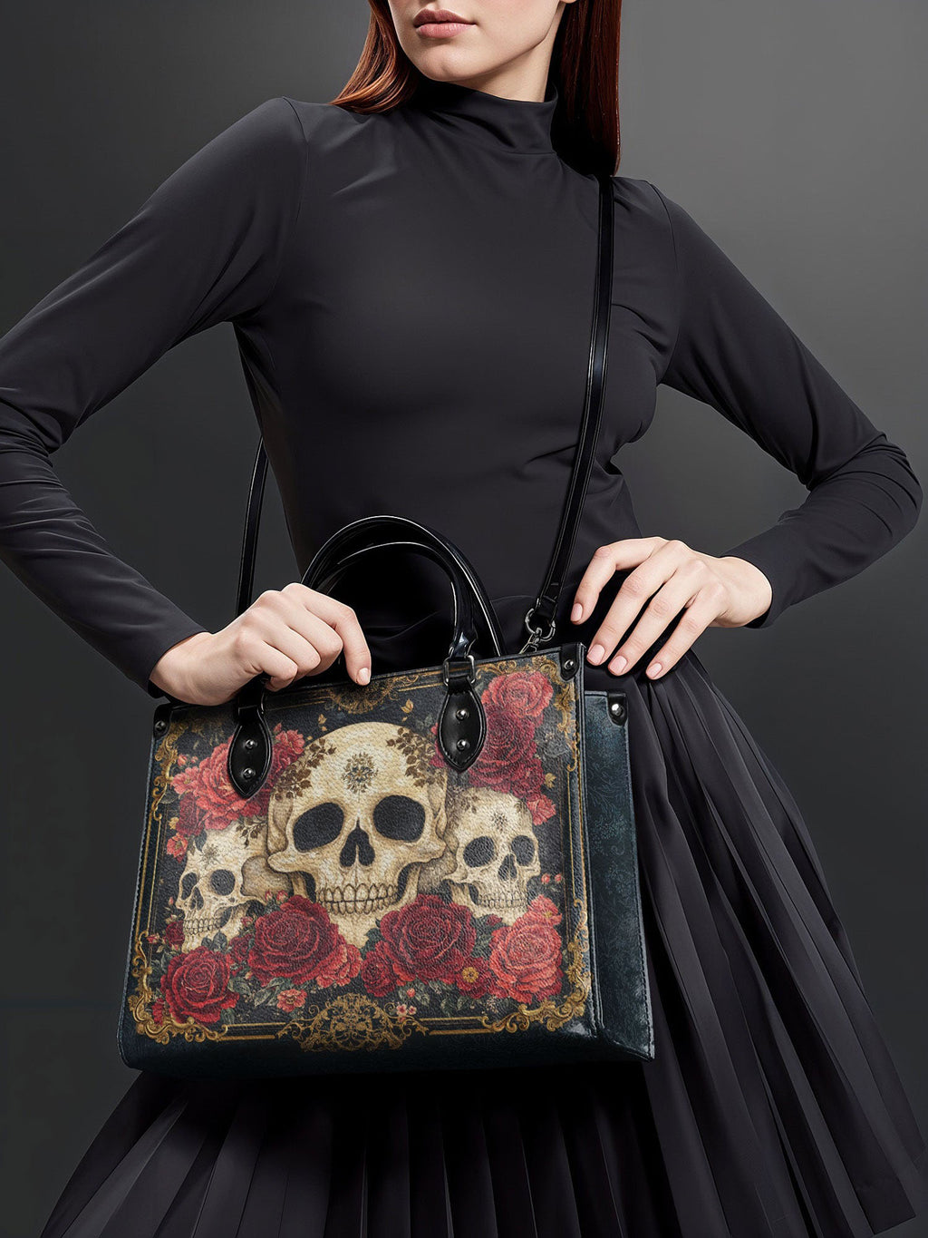 "Bloodrose" - Black Interior - Leather Handbag