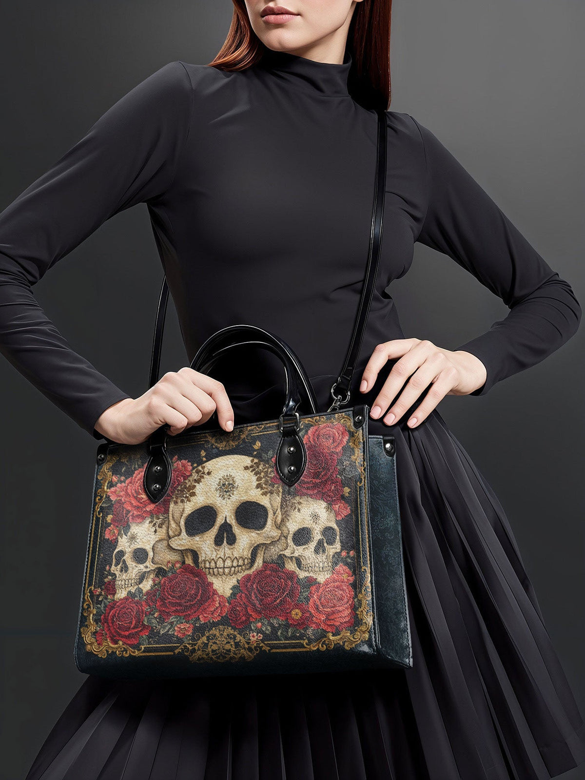 "Bloodrose" - Black Interior - Leather Handbag - FALL CLEARANCE DEAL