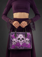"Bloodrose" Poison Plum - Black Interior - Leather Handbag