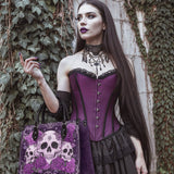 "Bloodrose" Poison Plum - Black Interior - Leather Handbag - 100.1 DEAL