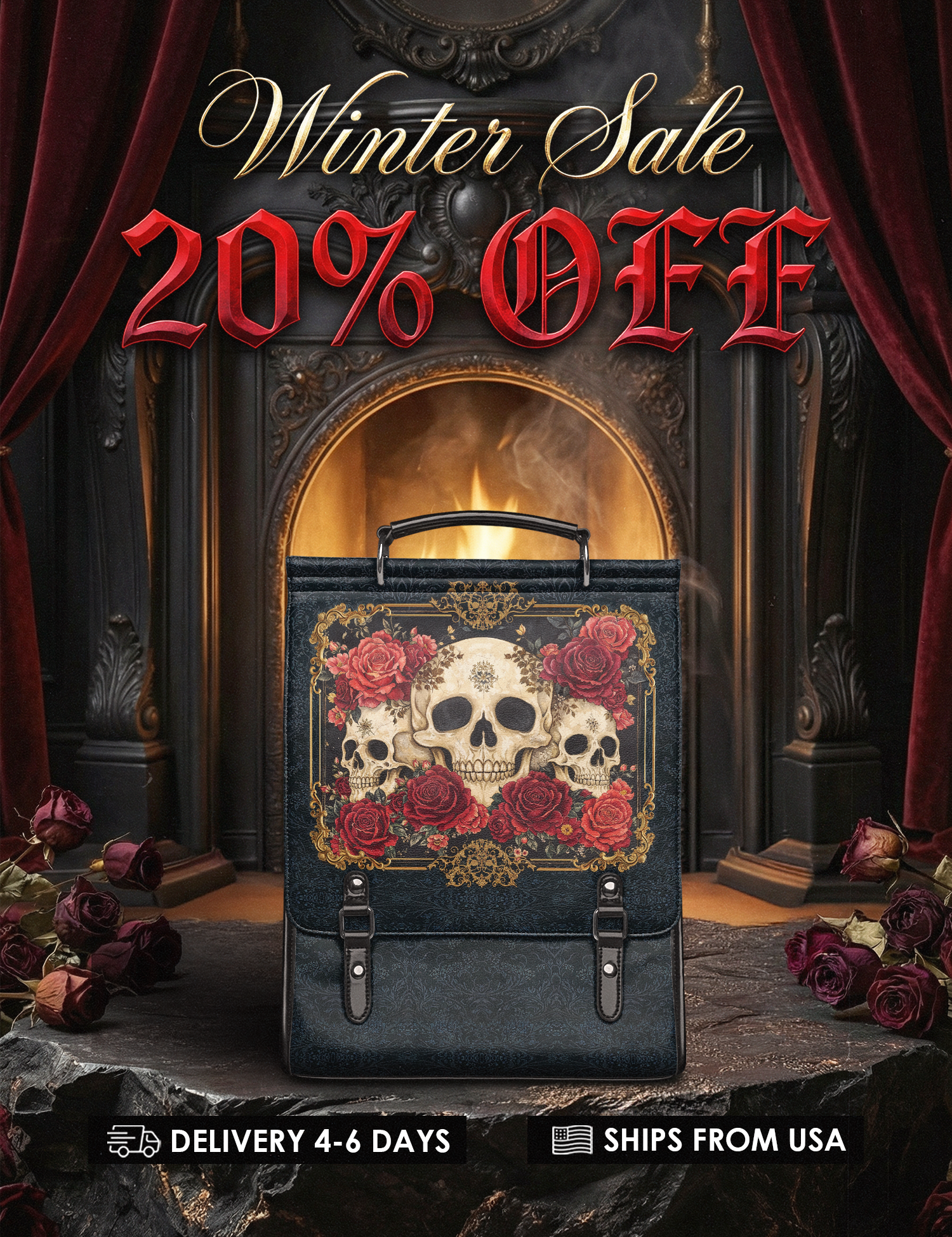 "Bloodrose" Leather Backpack Deal