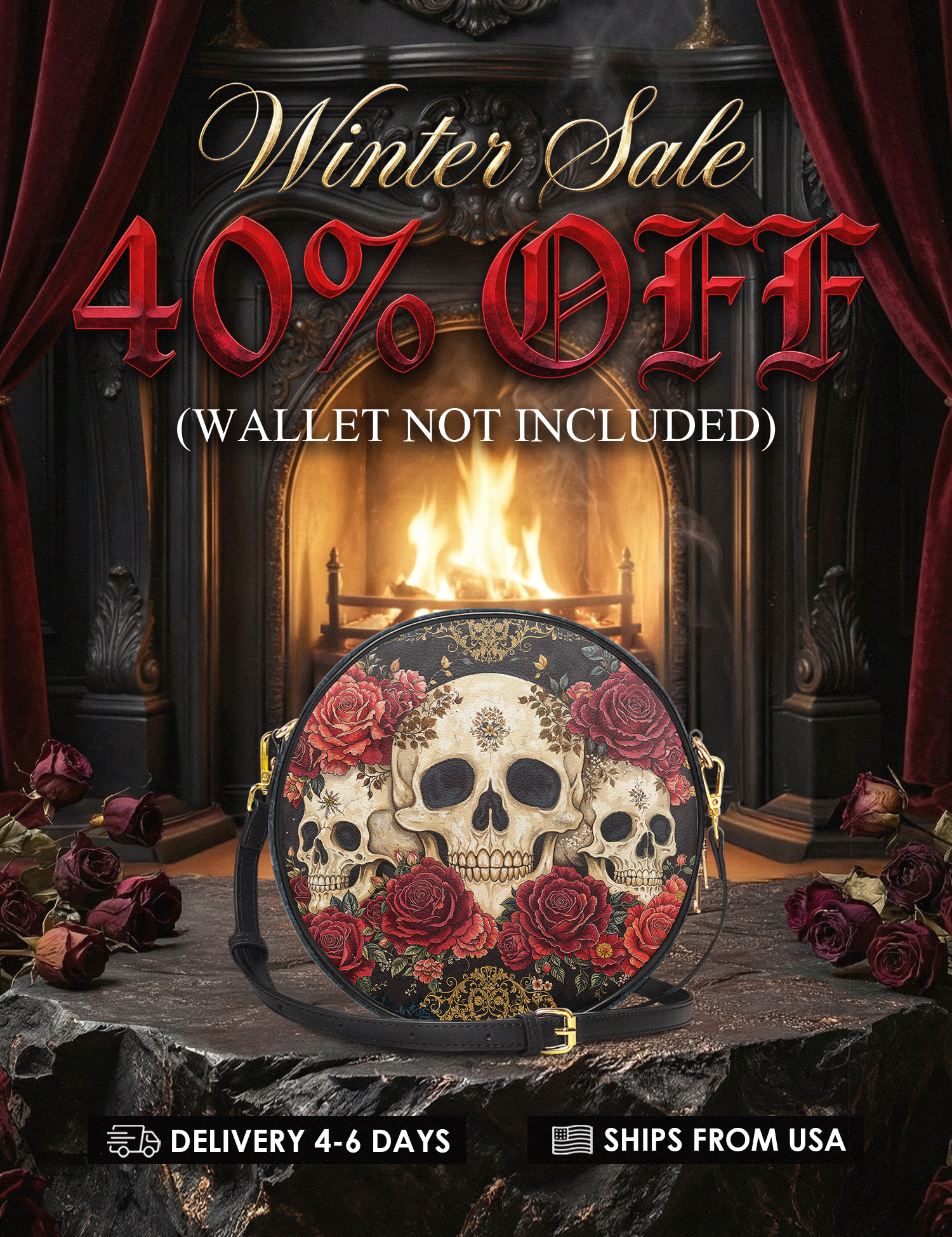 "Bloodrose" Circle Crossbody Bag Deal