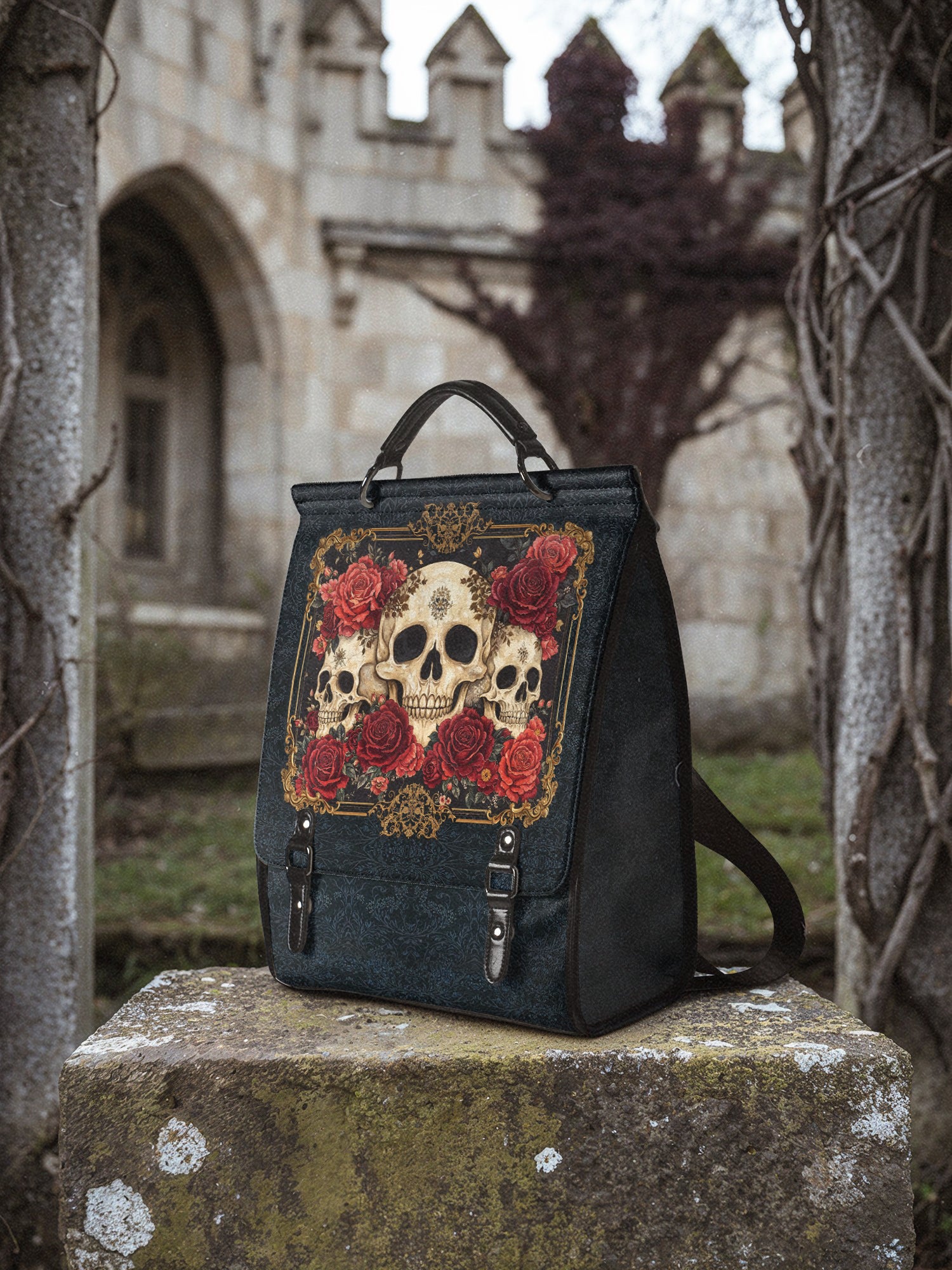 "Bloodrose" Leather Backpack