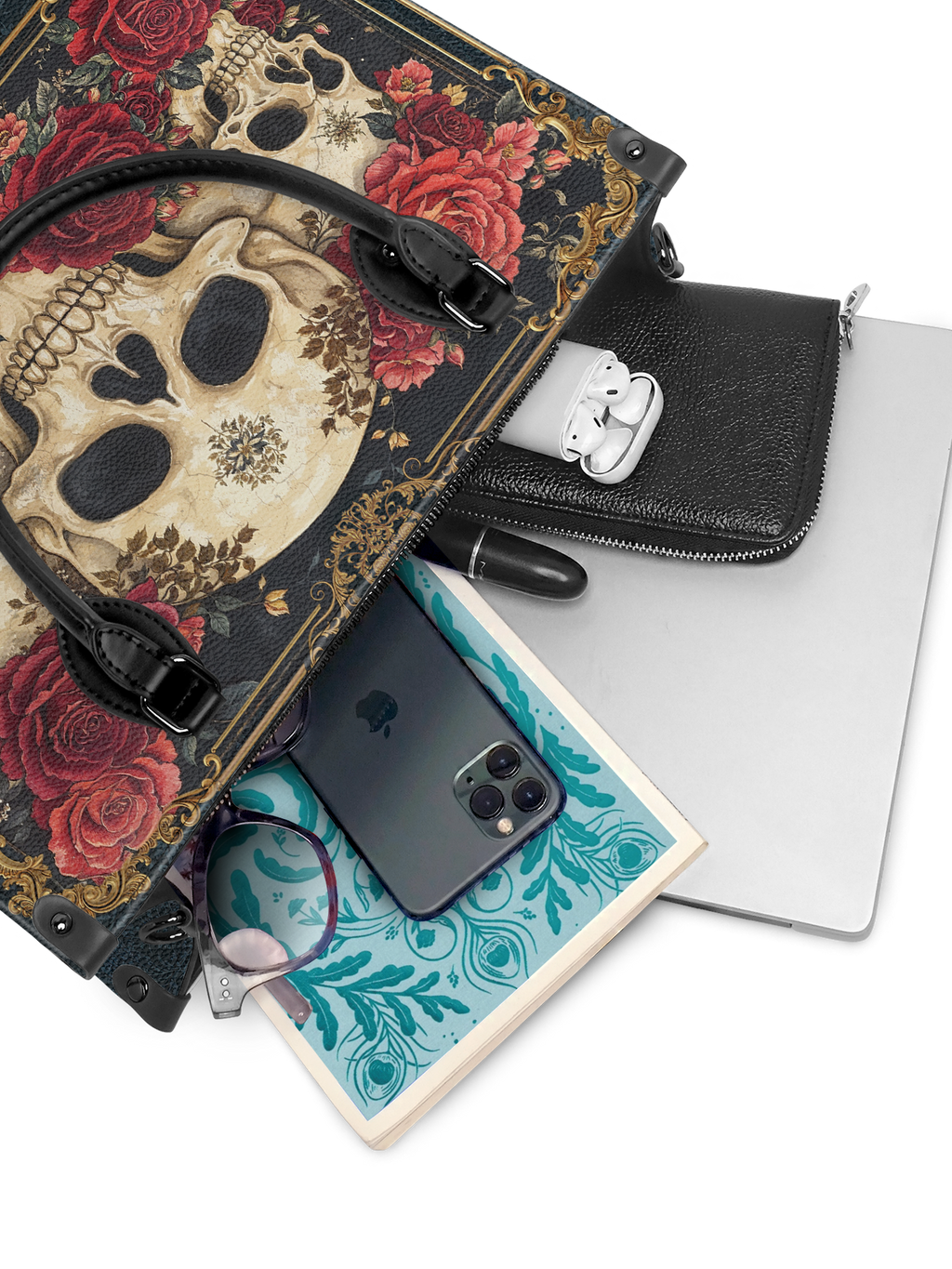 "Bloodrose" - Black Interior - Leather Handbag