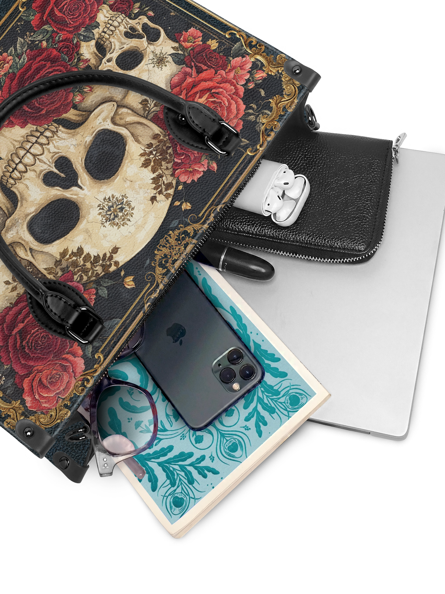 "Bloodrose" - Black Interior - Leather Handbag