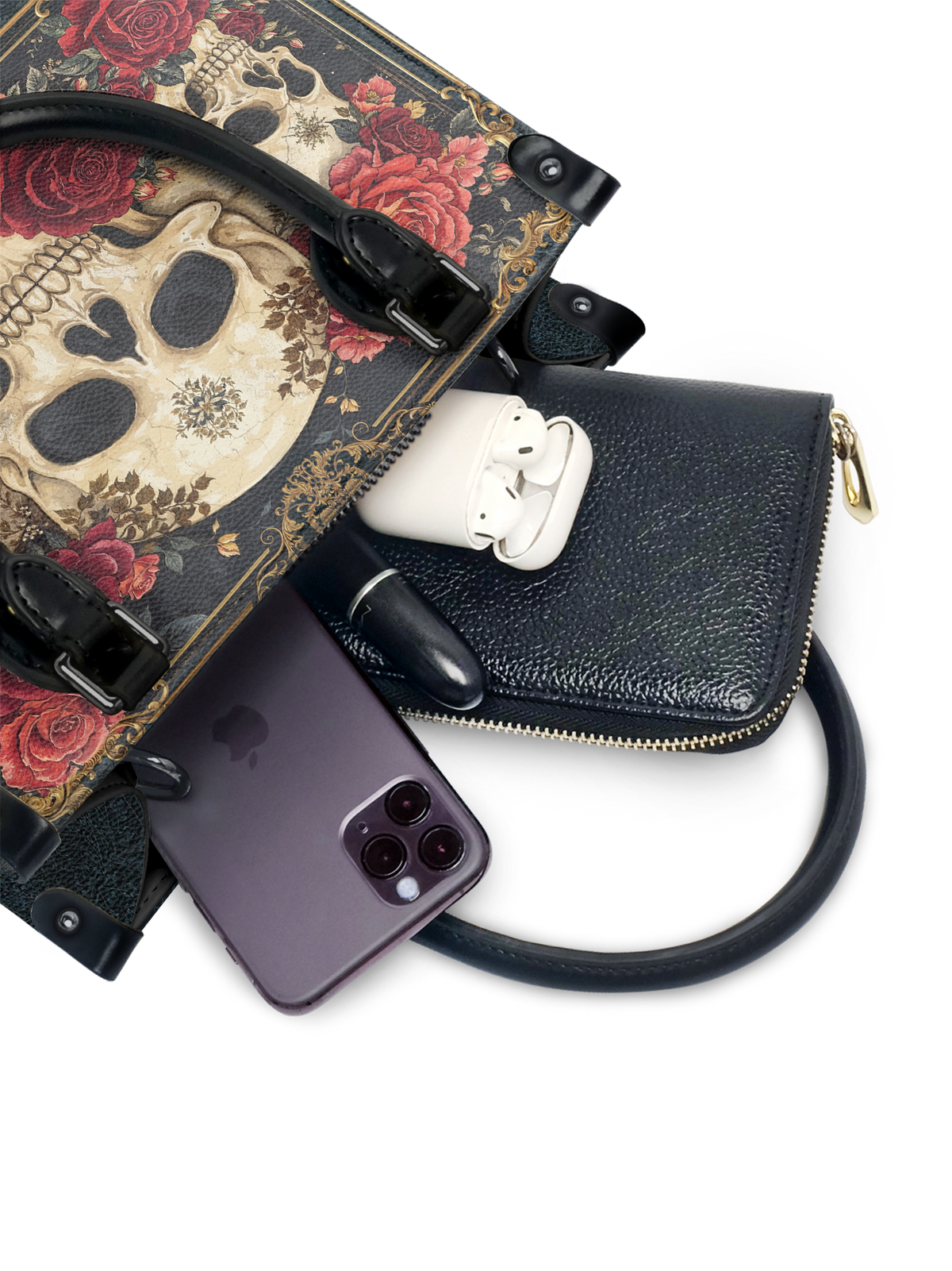 "Bloodrose" - Black Interior - Small Leather Handbag - FALL CLEARANCE DEAL