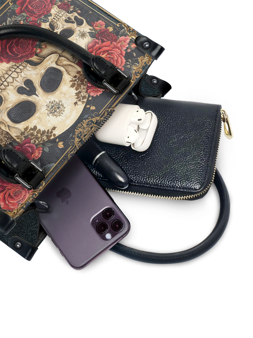 "Bloodrose" - Black Interior - Small Leather Handbag