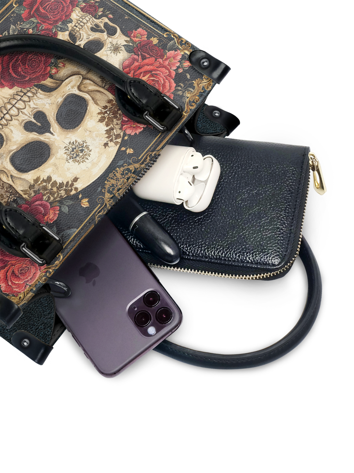 "Bloodrose" - Black Interior - Small Leather Handbag