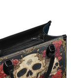 "Bloodrose" - Black Interior - Leather Handbag Matching SANTA Combo