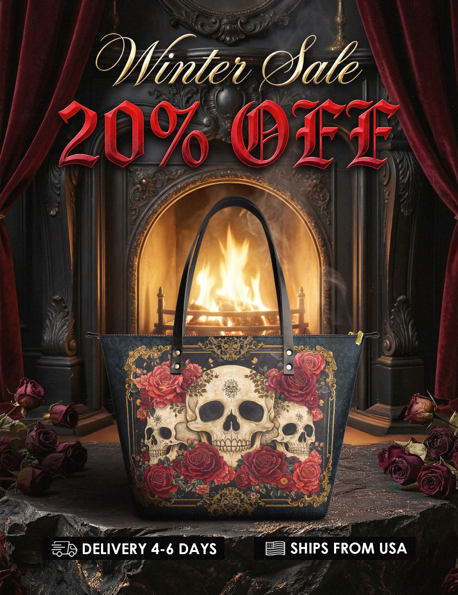 "Bloodrose" Leather Tote Bag Deal