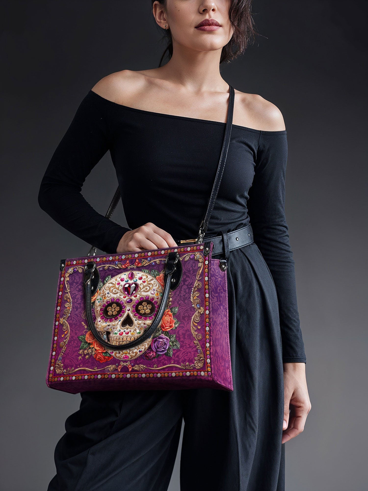 "Catrinelle" - Black Interior - Leather Handbag