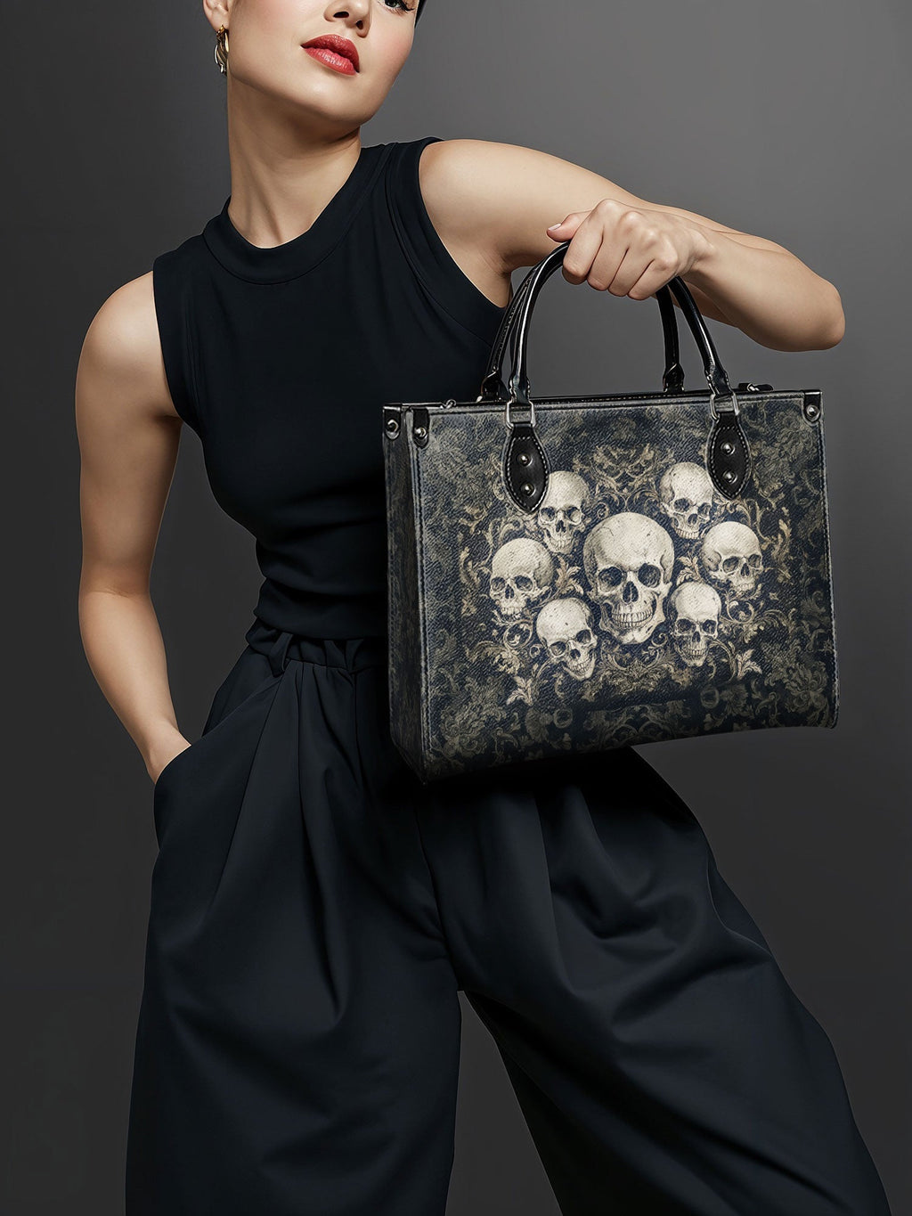 "Deathmark" - Black Interior - Leather Handbag - FALL CLEARANCE DEAL