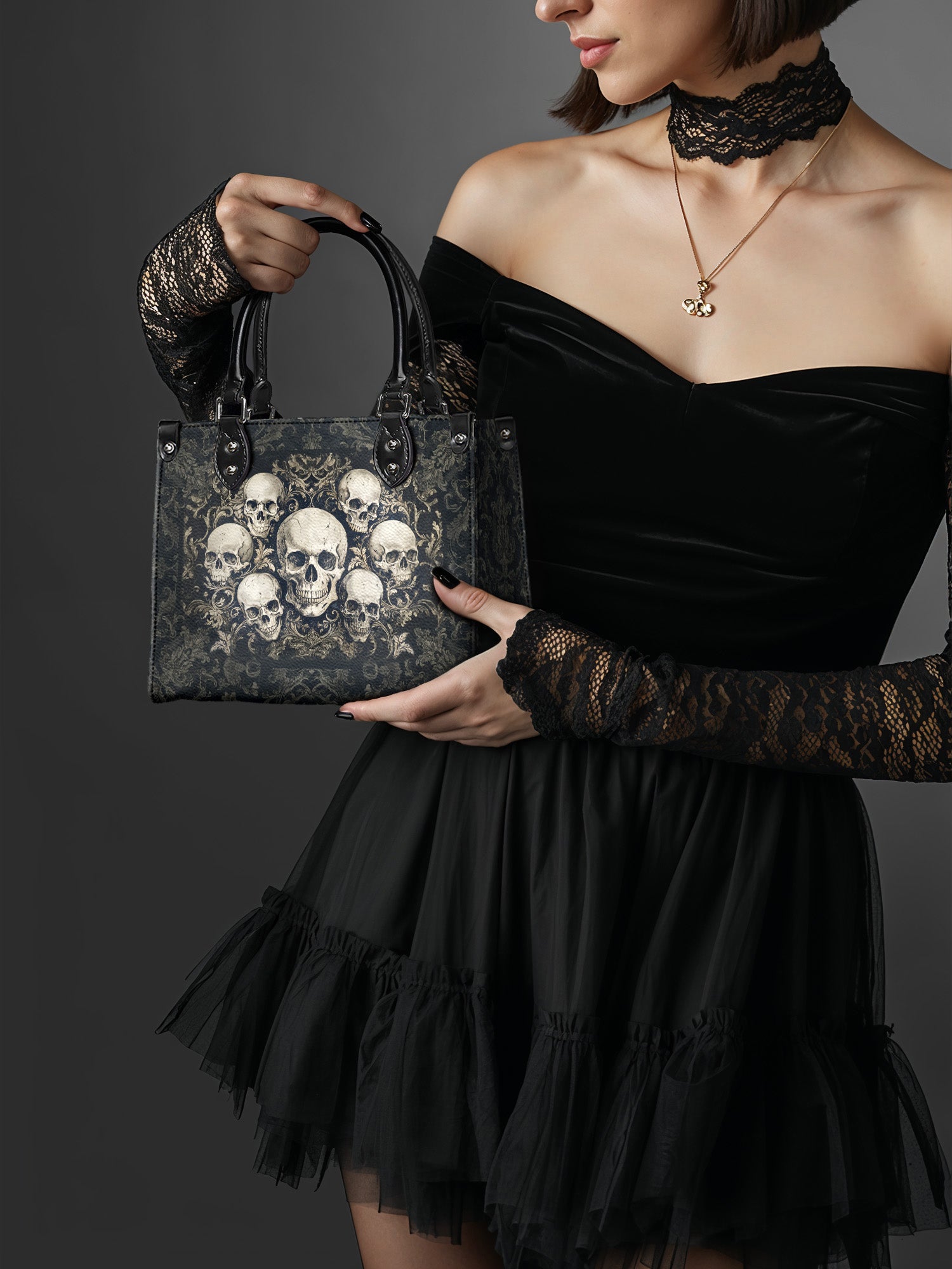 "Deathmark" - Black Interior - Small Leather Handbag