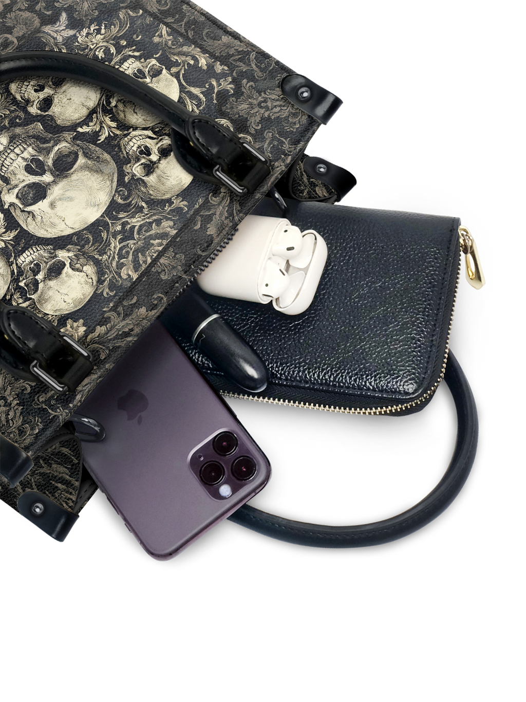 "Deathmark" - Black Interior - Small Leather Handbag