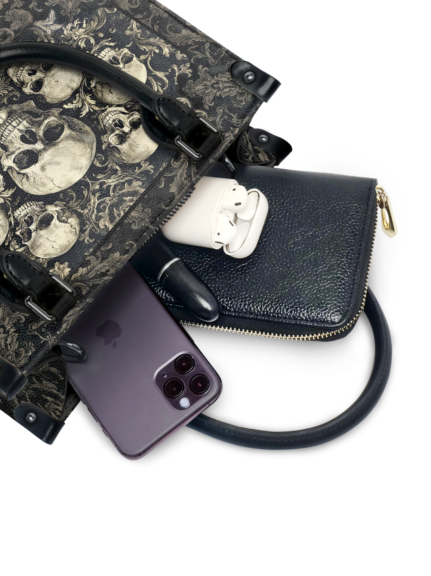 "Deathmark" - Black Interior - Small Leather Handbag