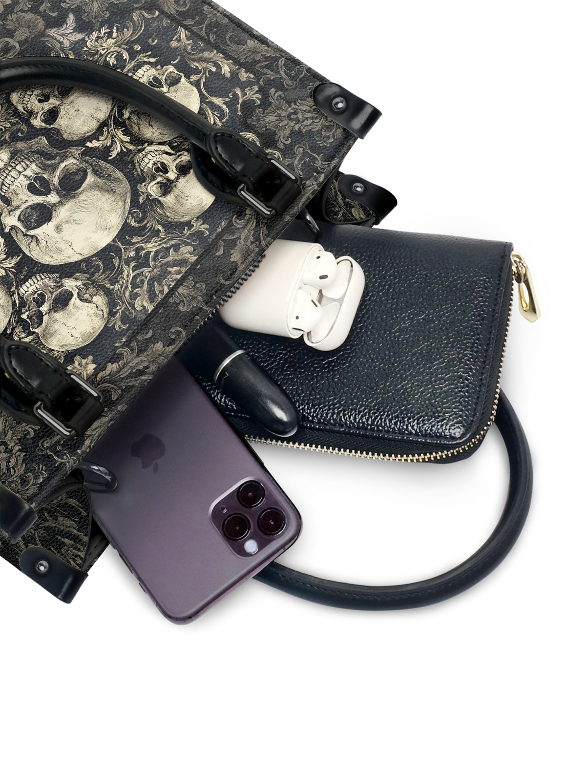 "Deathmark" - Black Interior - Small Leather Handbag SPOOKY DEAL