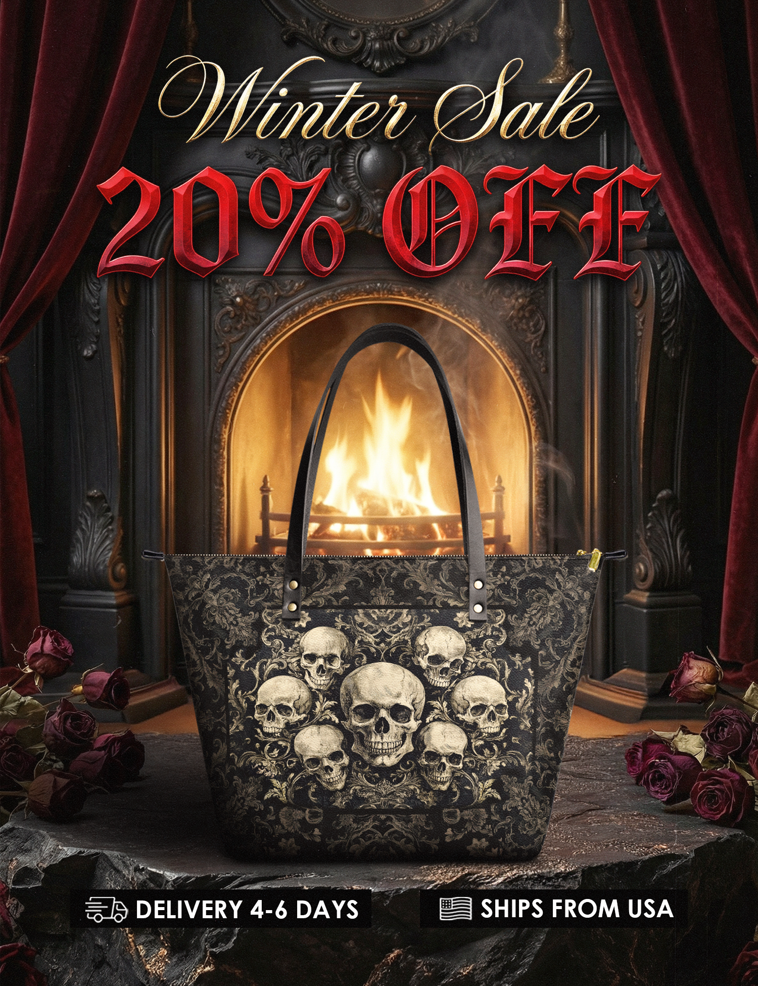 "Deathmark" Leather Tote Bag Deal
