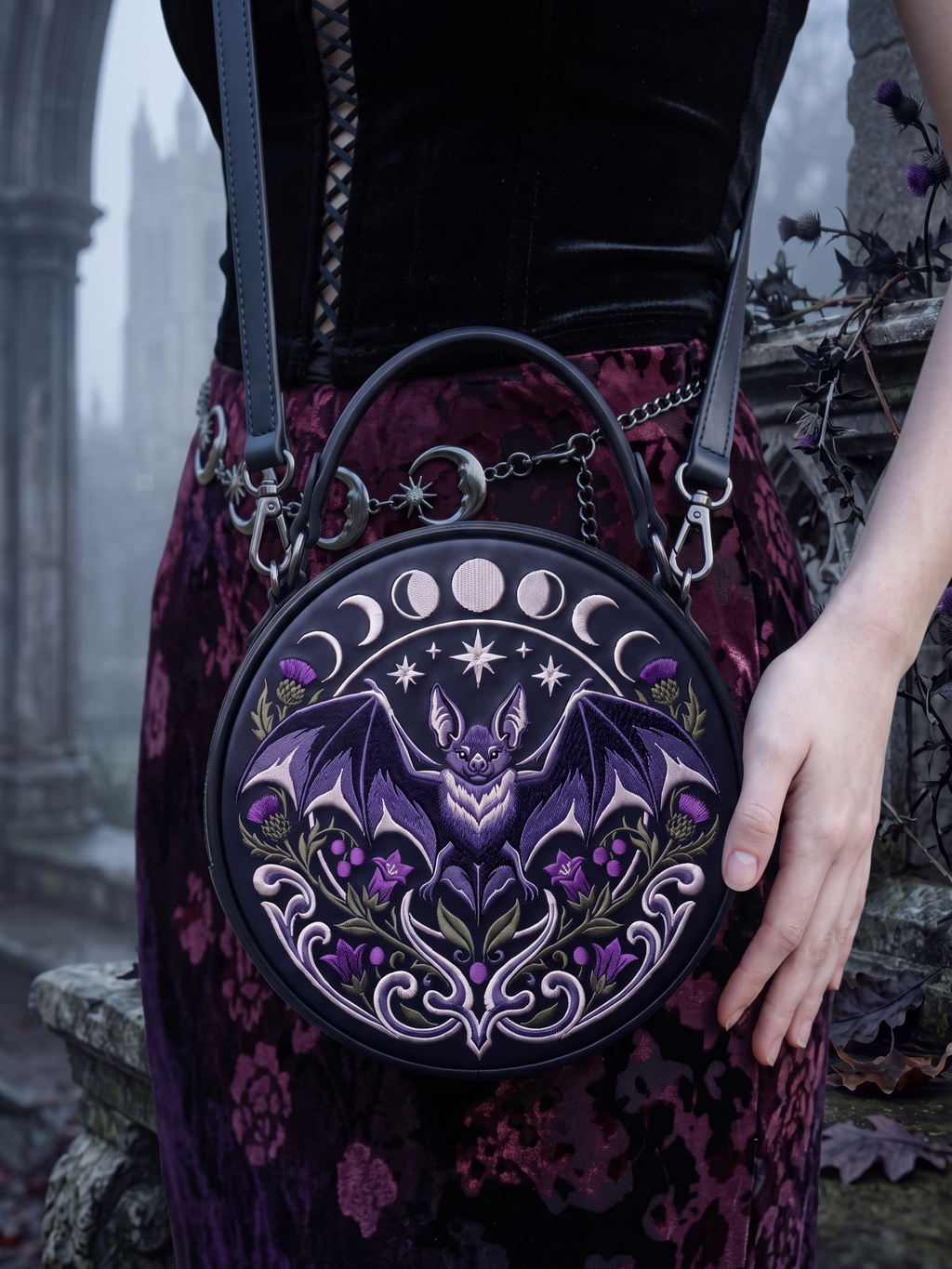 "Duskwing" Crewel Circle Bag