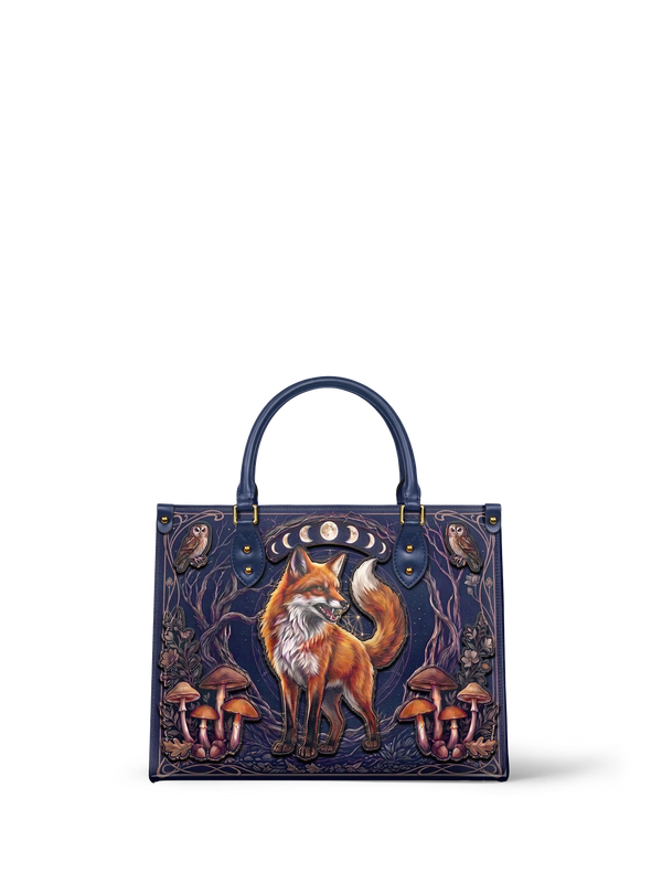 "Foxglove" Applique Leather Handbag