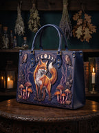 "Foxglove" Applique Leather Handbag