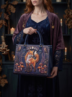 "Foxglove" Applique Leather Handbag