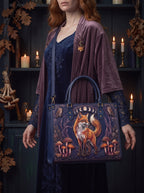 "Foxglove" Applique Leather Handbag