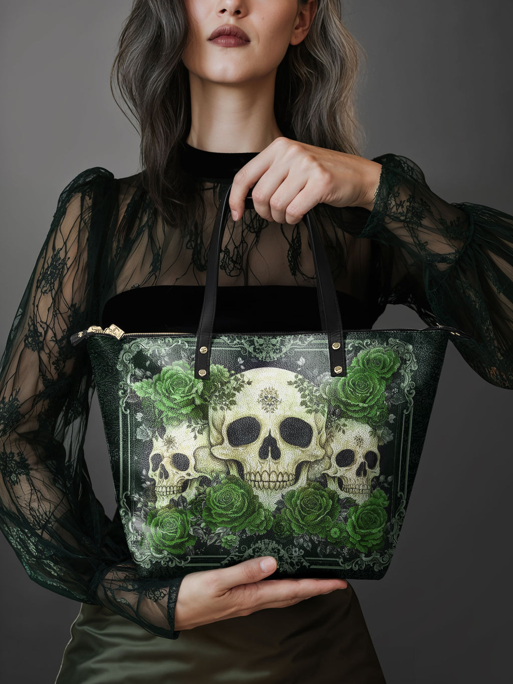 "Bloodrose" Poison Ivy Leather Tote Bag