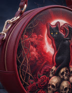 “Grimalkin” Applique Circle Crossbody Bag
