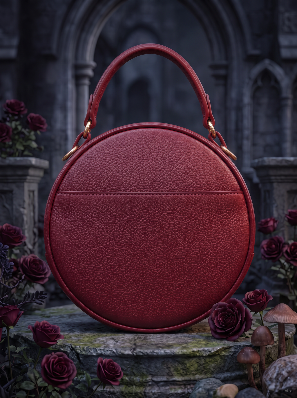 “Grimalkin” Applique Circle Crossbody Bag