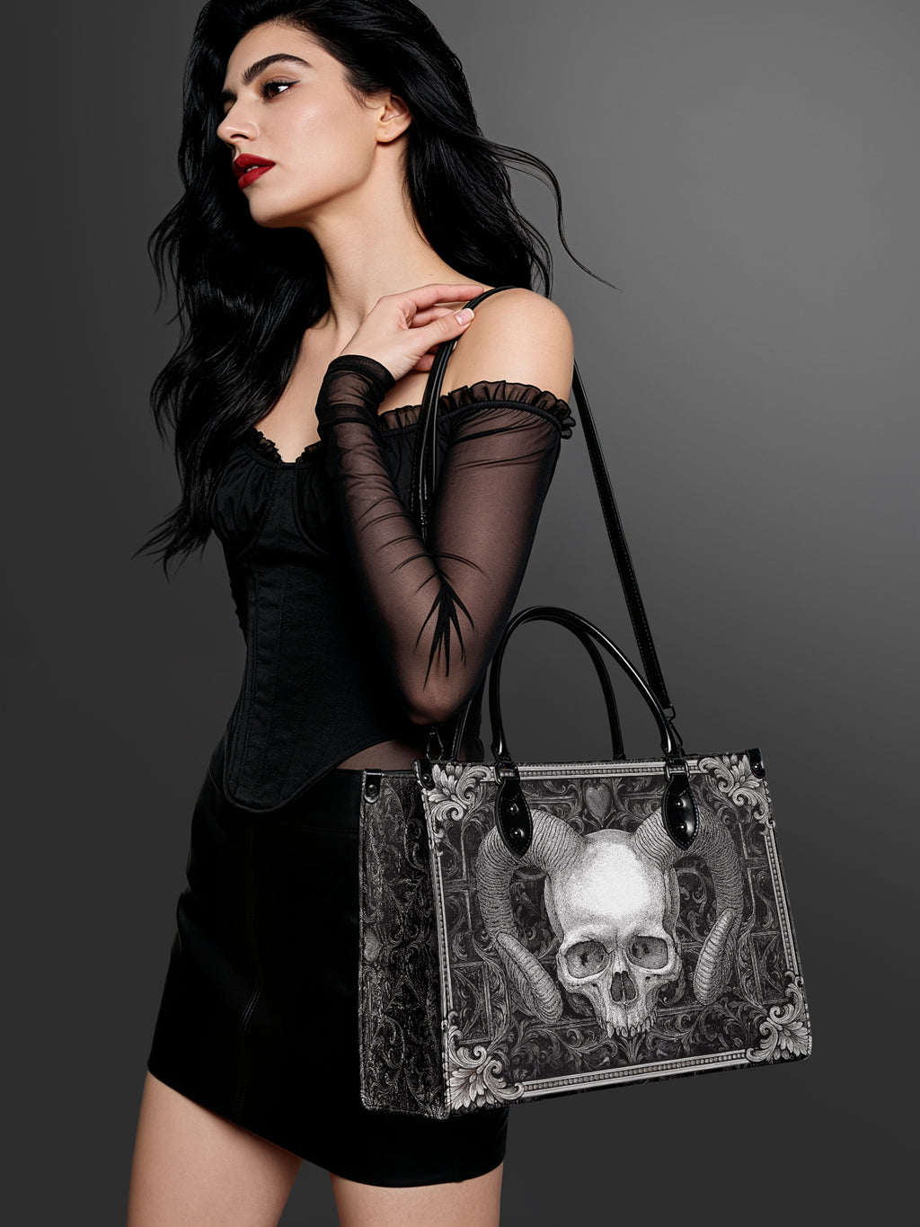 "Grimcrown" - Black Interior - Leather Handbag