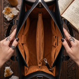 "Hexacat" Applique Leather Handbag Pre-order