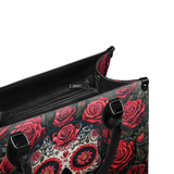 "La Roja" - Black Interior - Leather Handbag Matching SANTA Combo