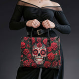 "La Roja" - Black Interior - Leather Handbag Matching SANTA Combo