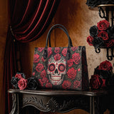 "La Roja" - Black Interior - Leather Handbag Matching SANTA Combo