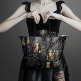 "Lunacat" Leather Tote Bag Matching SANTA Combo
