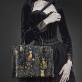 "Lunacat" - Black Interior - Leather Handbag Matching SANTA Combo